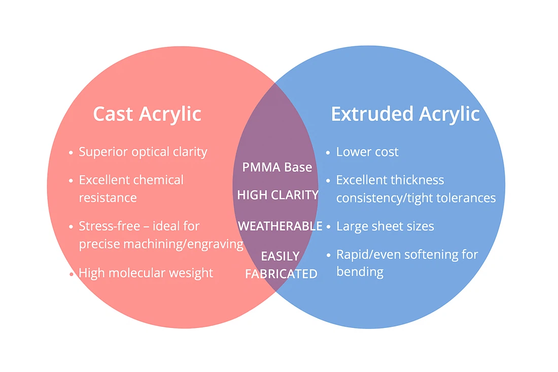 Extruded Acrylic vs Cast Acrylic Extruded Acrylic vs Cast Acrylic